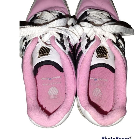 K-Swiss White With Pink and Black Stripes Sneakers Size Women's 8 - Picture 7 of 10